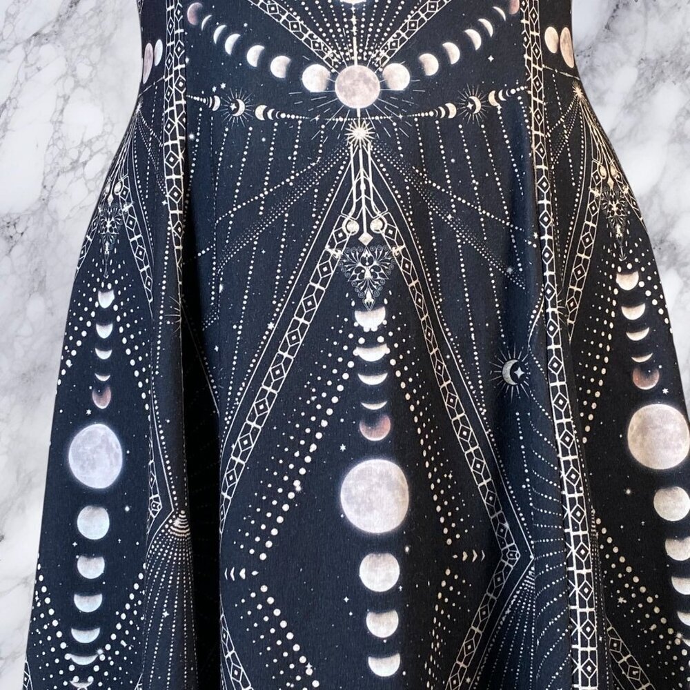 Blackmilk Moon Phases Longline Evil Tee Dress - Black - Picture 7 of 12